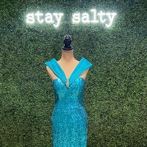 Turquoise Sequin Dress